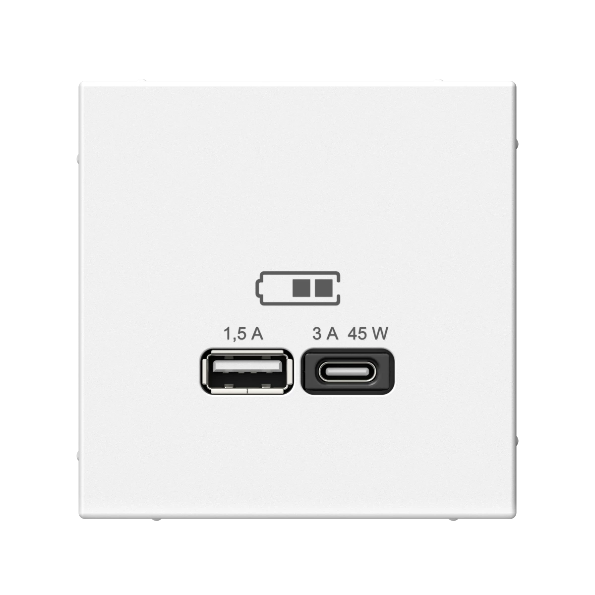 артикул GAL001329 название Розетка USB 2-ая Тип А+С 45 Вт (для подзарядки), Schneider Electric, Серия Art Gallery, Белый лотос