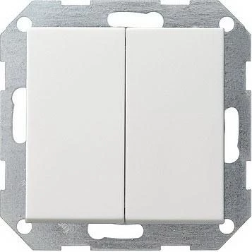 артикул 012803 название Выключатель 2-клавишный; кнопочный, Gira, Серия System 55, Белый