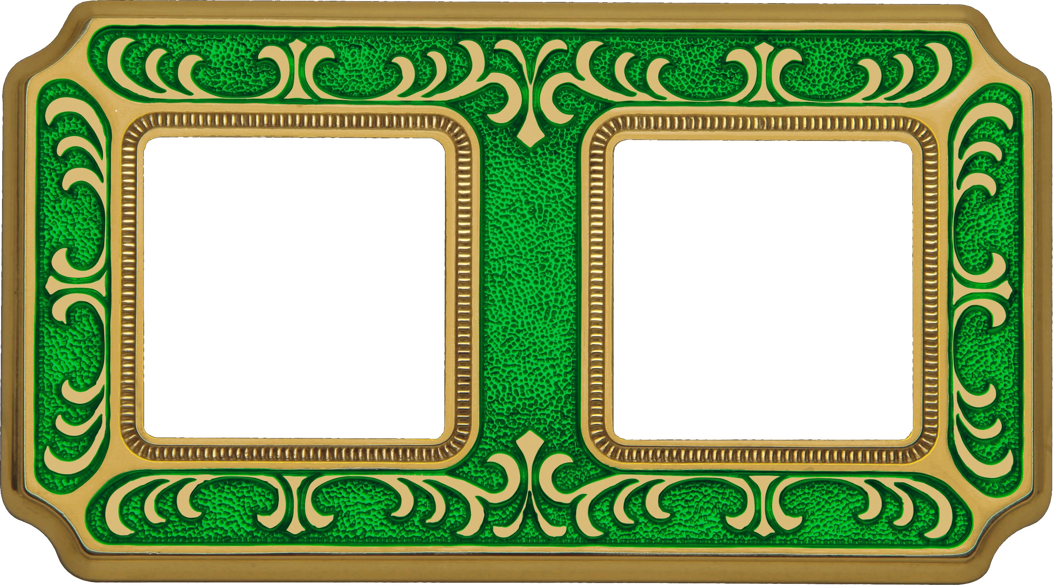 артикул FD01352VEEN название Рамка 2-ая (двойная), Fede, Серия Siena, Изумрудно-зеленый