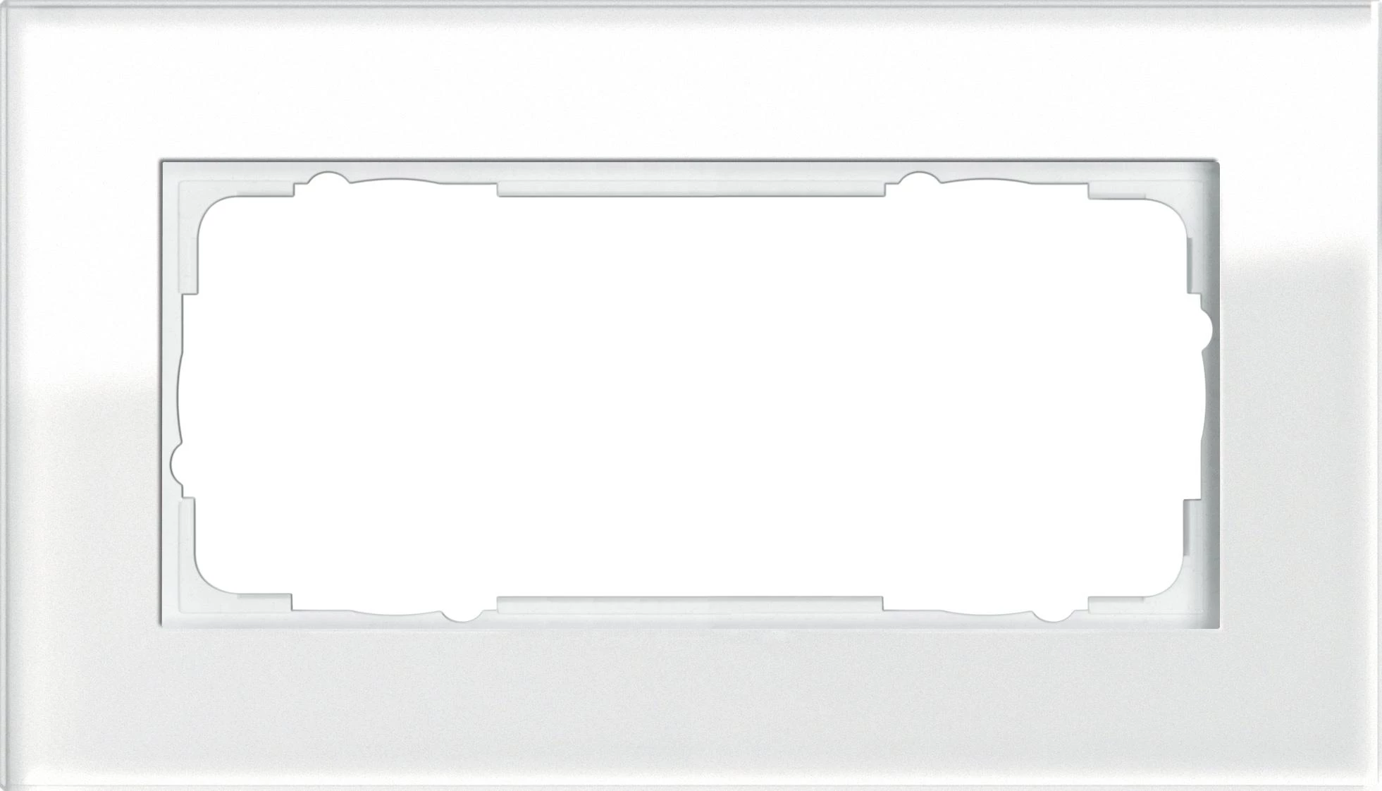 артикул 100212 название Рамка 2-ая (двойная) без перегородки, Gira, Серия Esprit, Стекло Белое