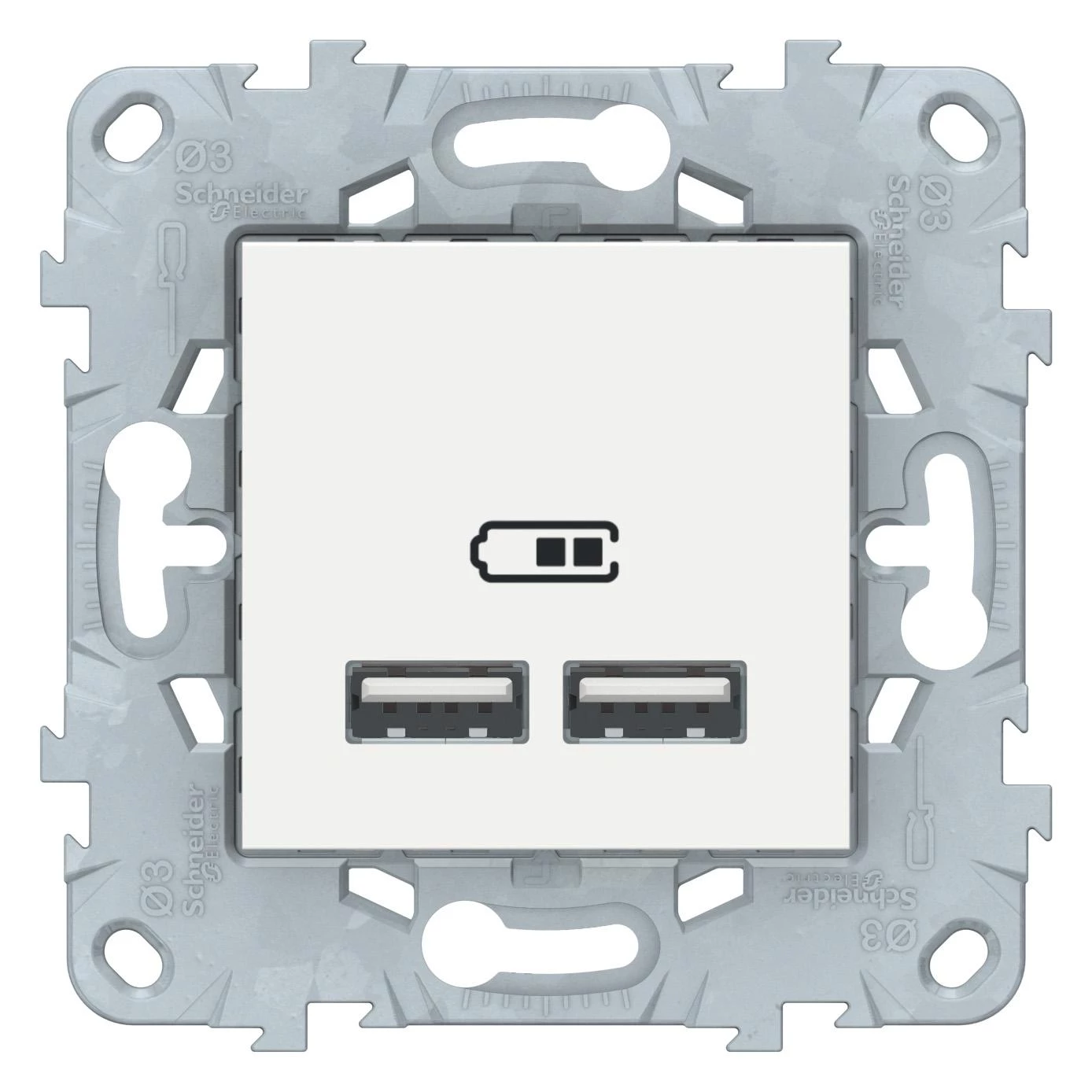 артикул NU541818 название Розетка USB 2-ая (для подзарядки), Schneider Electric, Серия Unica New, Белый
