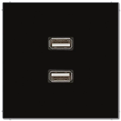 артикул MALS1153SW название Розетка USB 2-ая (разъем), Jung, Серия LS990, Черный