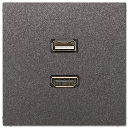 артикул MAAL1163AN название Розетка USB/HDMI (разъем), Jung, Серия LS990, Антрацит