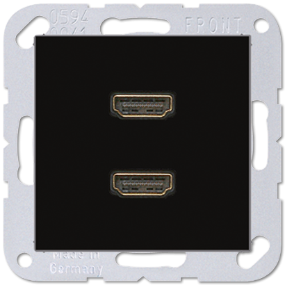 артикул MAA1133SW название Розетка HDMI 2-ая (разъем), Jung, Серия A500, Черный