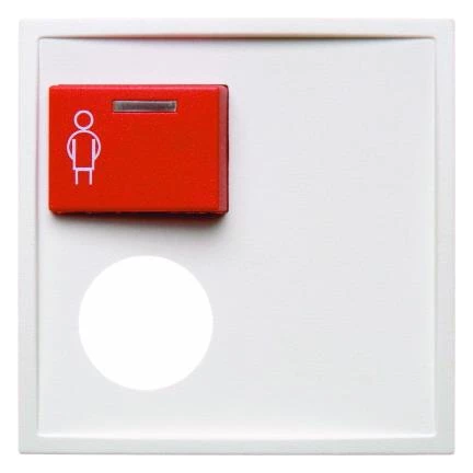 артикул 12178989 название Berker Центральная панель с верхней красной кнопкой вызова и с отверстием для контактного штыря цвет