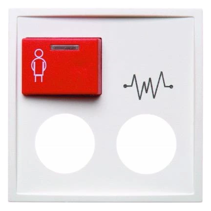 артикул 12189909 название Berker Центральная панель с красной кнопкой вызова и 2 отверстиями для контактного штыря цвет: поляр