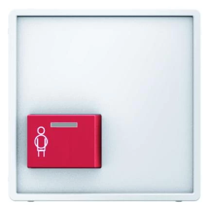артикул 12196089 название Berker Центральная панель с нижней красной кнопкой вызова цвет: полярная белезна, с эффектом бархата