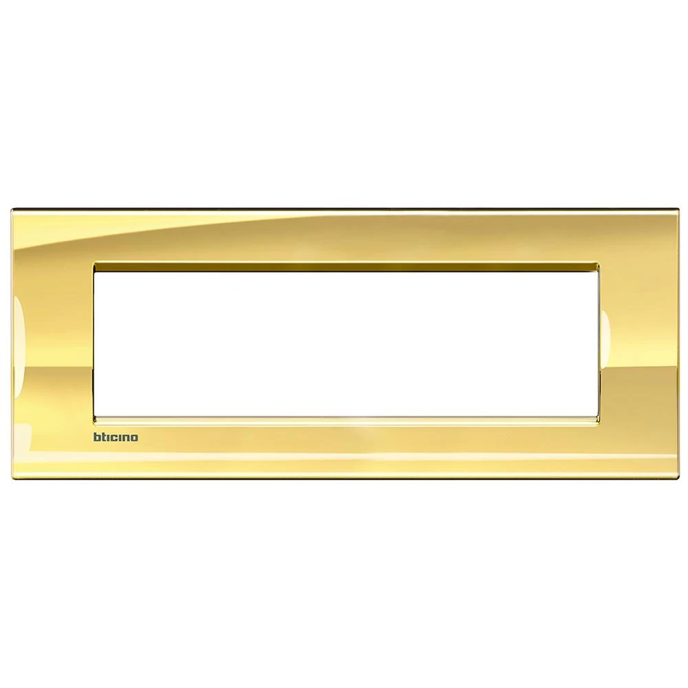 артикул LNA4807OA название Рамка итальянский стандарт 7 мод прямоугольная, Bticino, Серия LivingLight, Золото