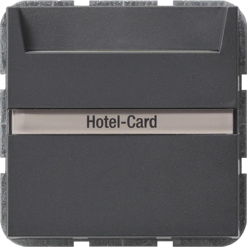 артикул 014028 название Выключатель карточный для гостиниц, Gira, Серия S-55, Антрацит