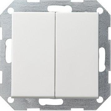 артикул 012503 название Выключатель 2-клавишный; кнопочный, Gira, Серия S-55, Белый