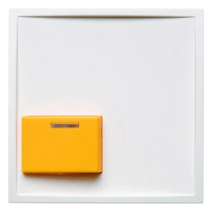 артикул 12528989 название Berker Центральная панель для квитирующего переключателя с желтой кнопкой цвет: полярная белезна, с 