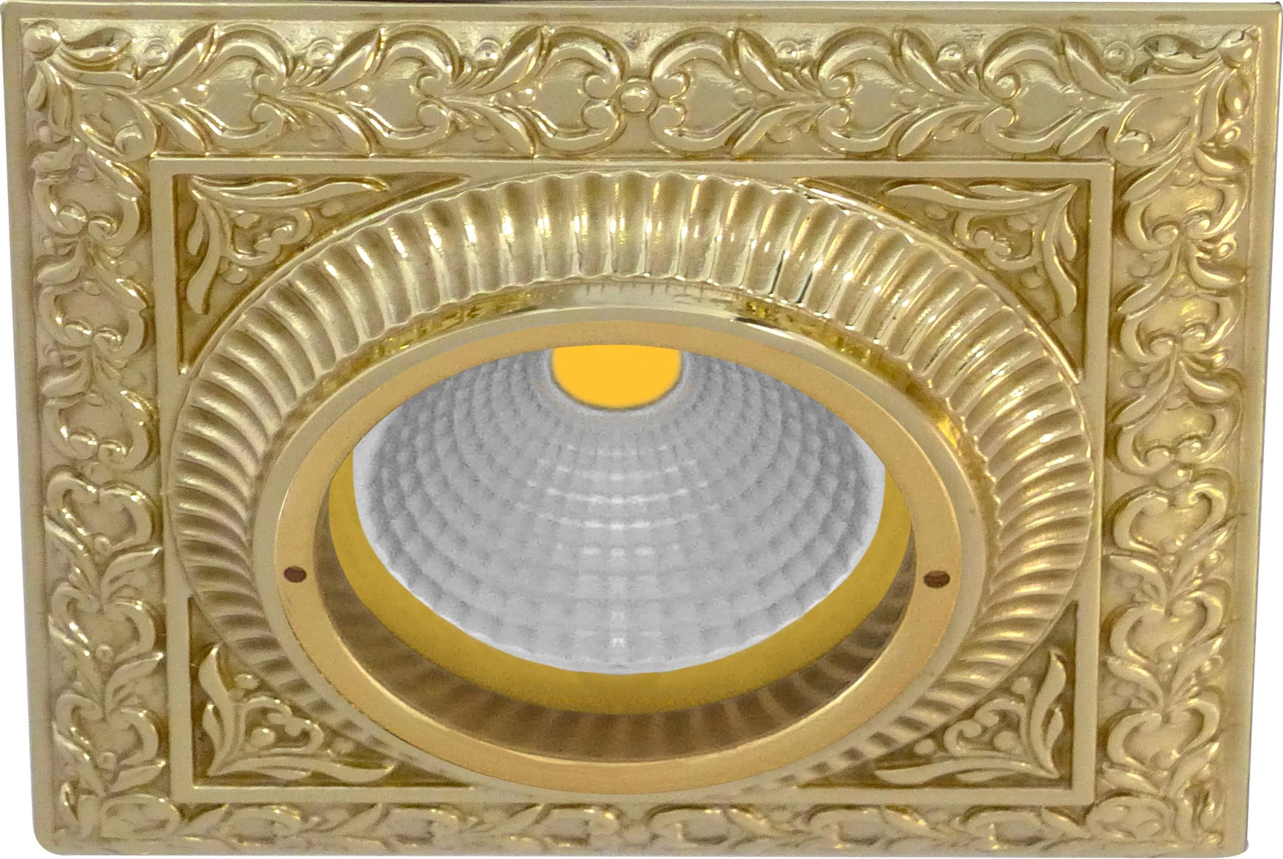 артикул FD1005COB название FEDE San Sebastian Светлое золото Квадратный точечный светильникиз латуни Bright Gold (Oro Brillo)