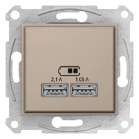 артикул SDN2710268 название Розетка USB 2-ая (для подзарядки), Schneider Electric, Серия Sedna, Титан