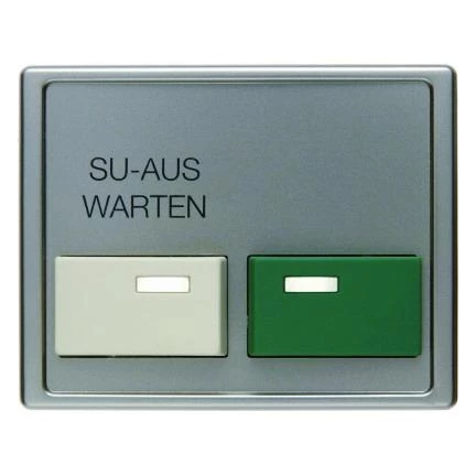 артикул 12999004 название Berker Центральная панель с кнопкой присутствия зеленого цвета/кнопка приема белая цвет: стальной, л