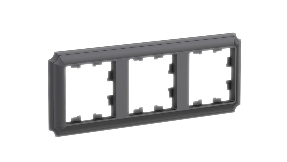 артикул ATN101403 название Рамка 3-ая (тройная), Systeme Electric, Серия Atlas Design Antique, Базальт (пластик)