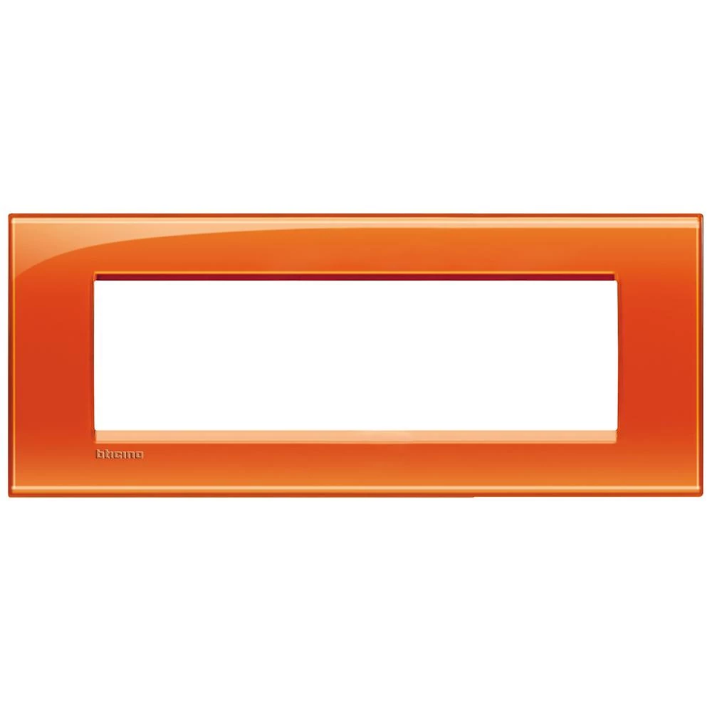 артикул LNA4807OD название Рамка итальянский стандарт 7 мод прямоугольная, Bticino, Серия LivingLight, Оранжевый