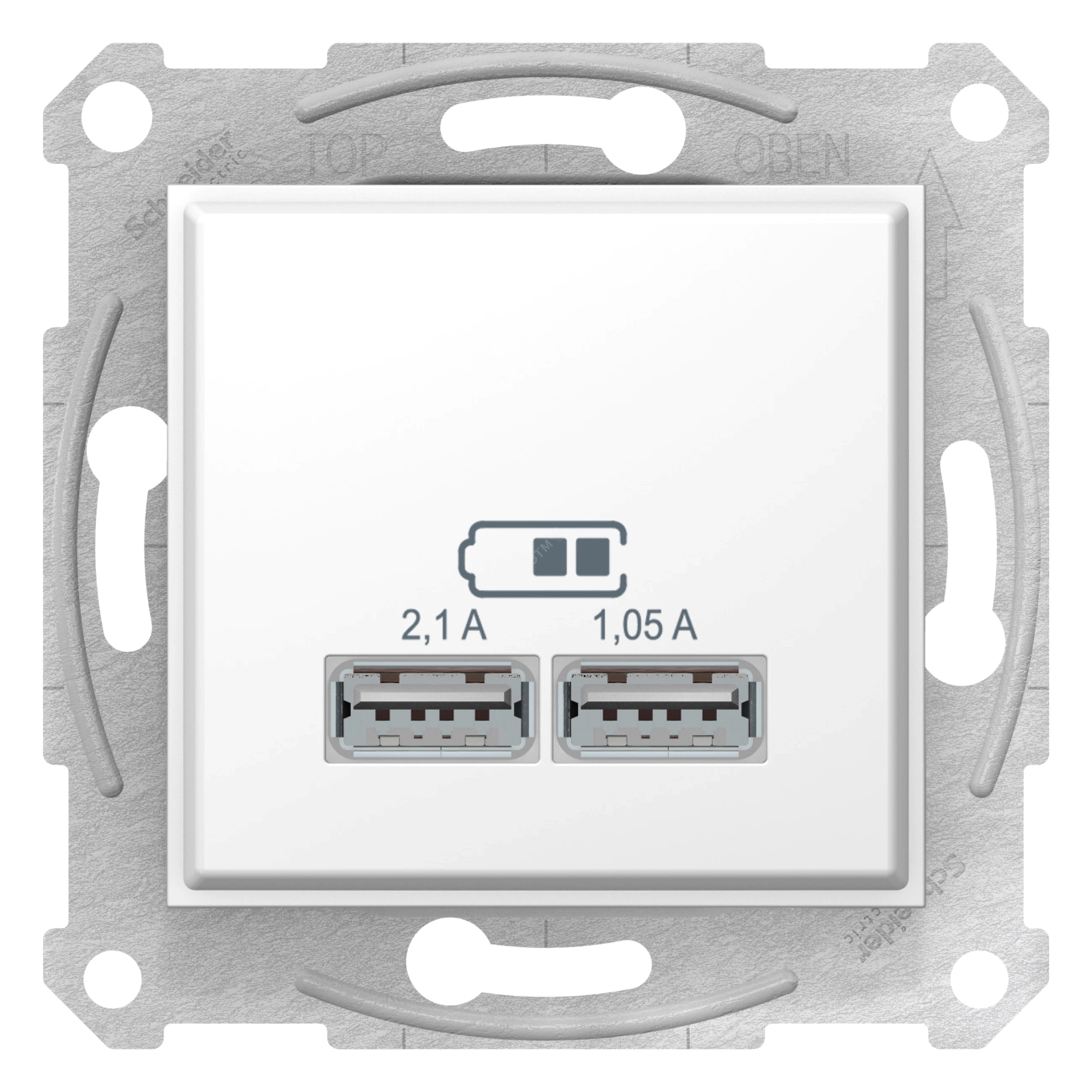 артикул SDN2710221 название Розетка USB 2-ая 2100 мА (для подзарядки), Schneider Electric, Серия Sedna, Белый