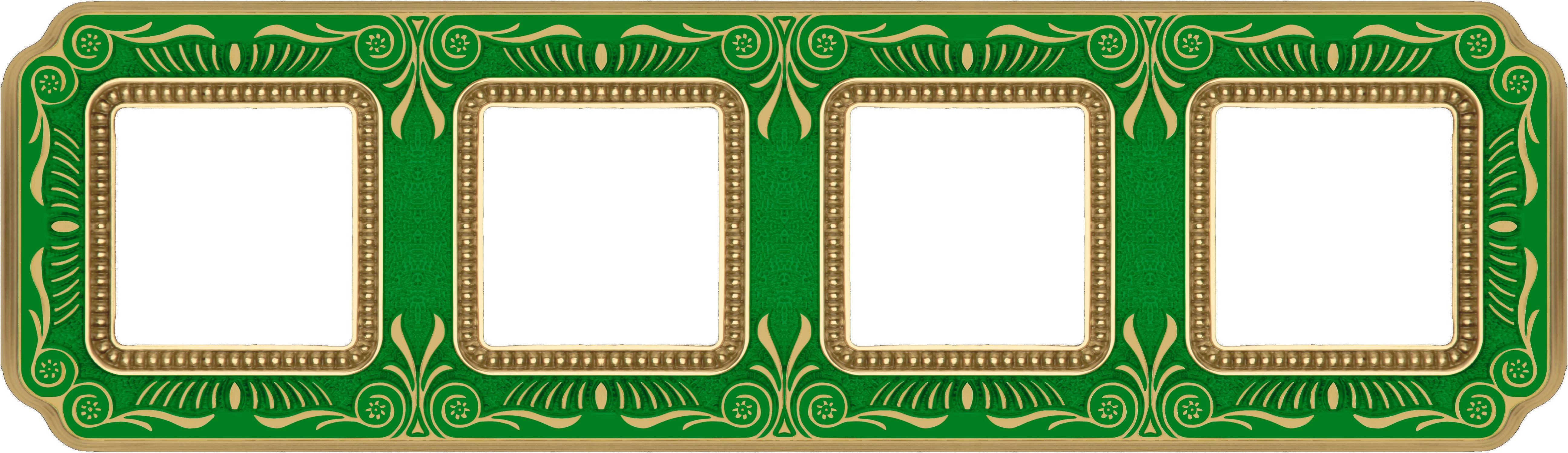 артикул FD01364VEEN название Рамка 4-ая (четверная), Fede, Серия Firenze, Изумрудно-зеленый