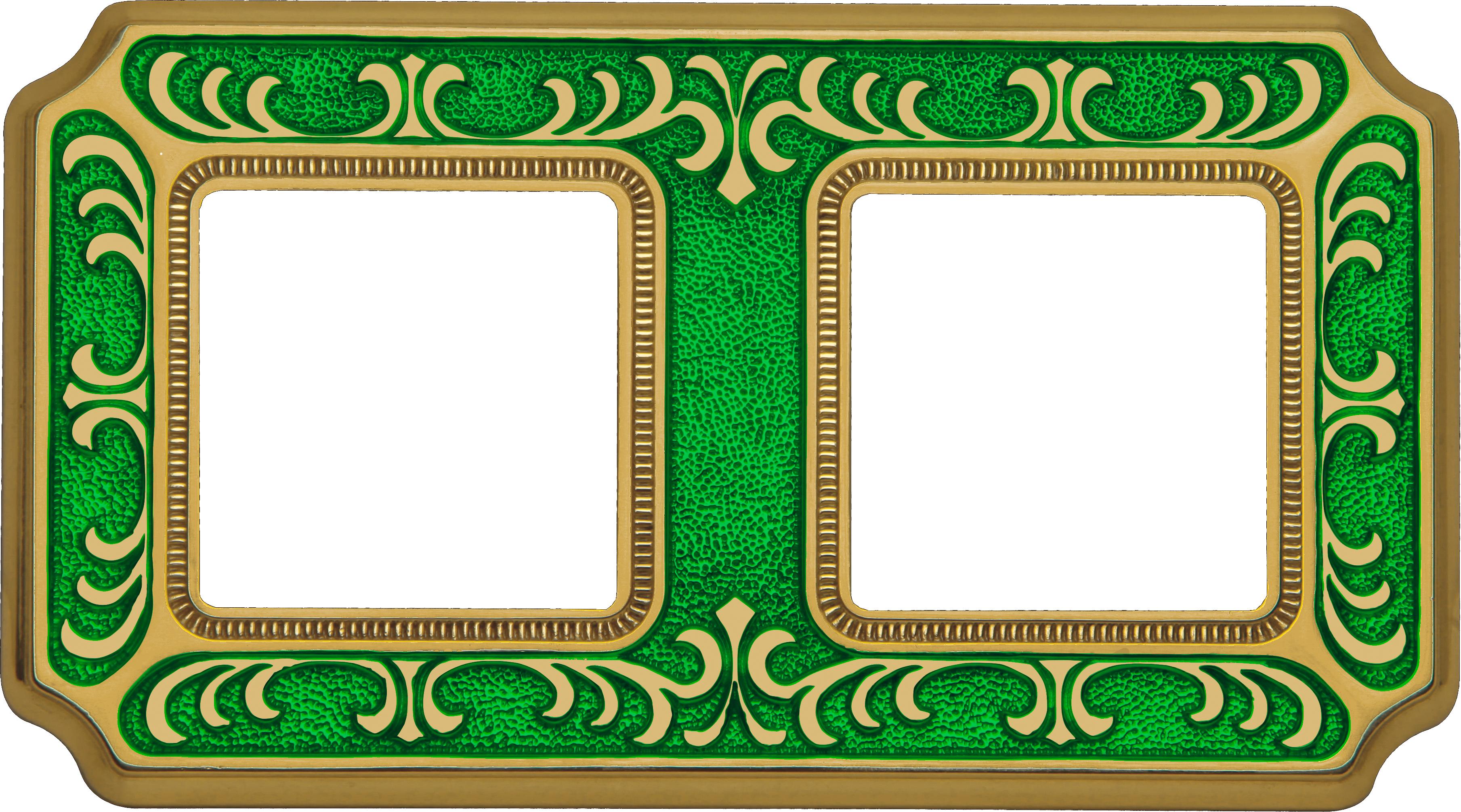 артикул FD01352VEEN название Рамка 2-ая (двойная) , Fede, Серия Siena, Изумрудно-зеленый