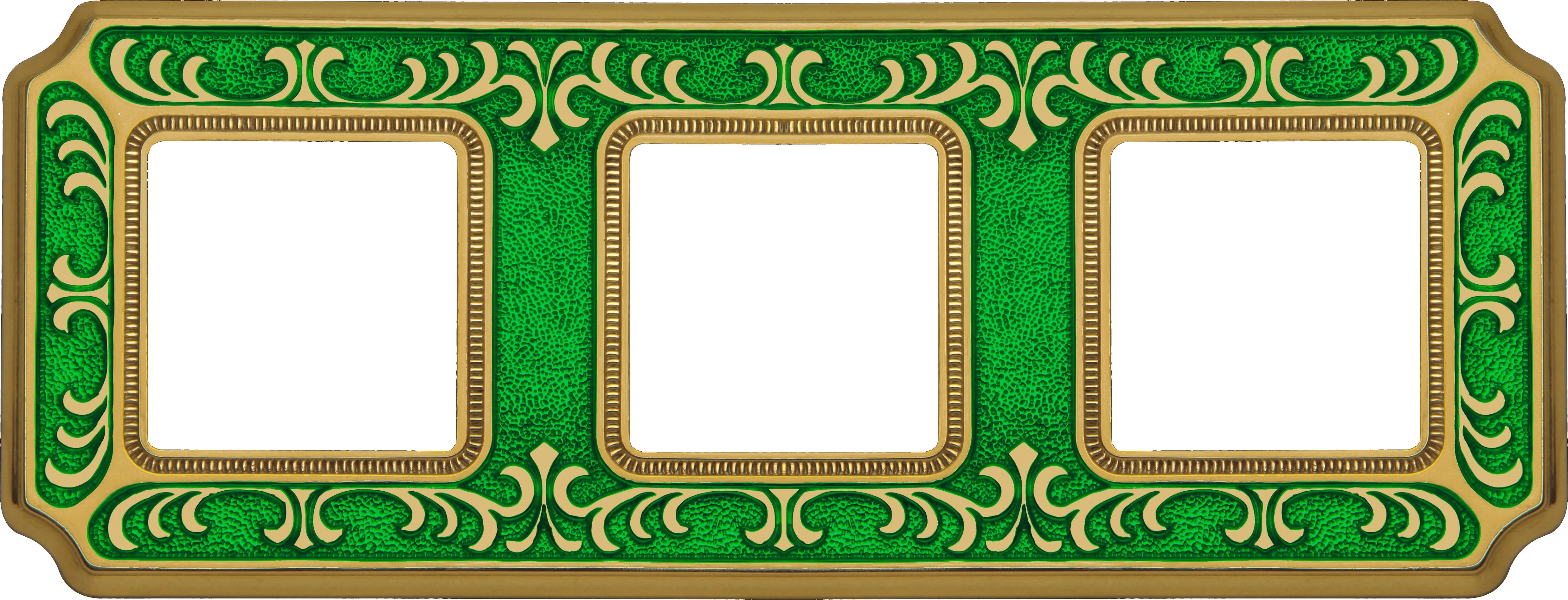 артикул FD01353VEEN название Рамка 3-ая (тройная), Fede, Серия Siena, Изумрудно-зеленый