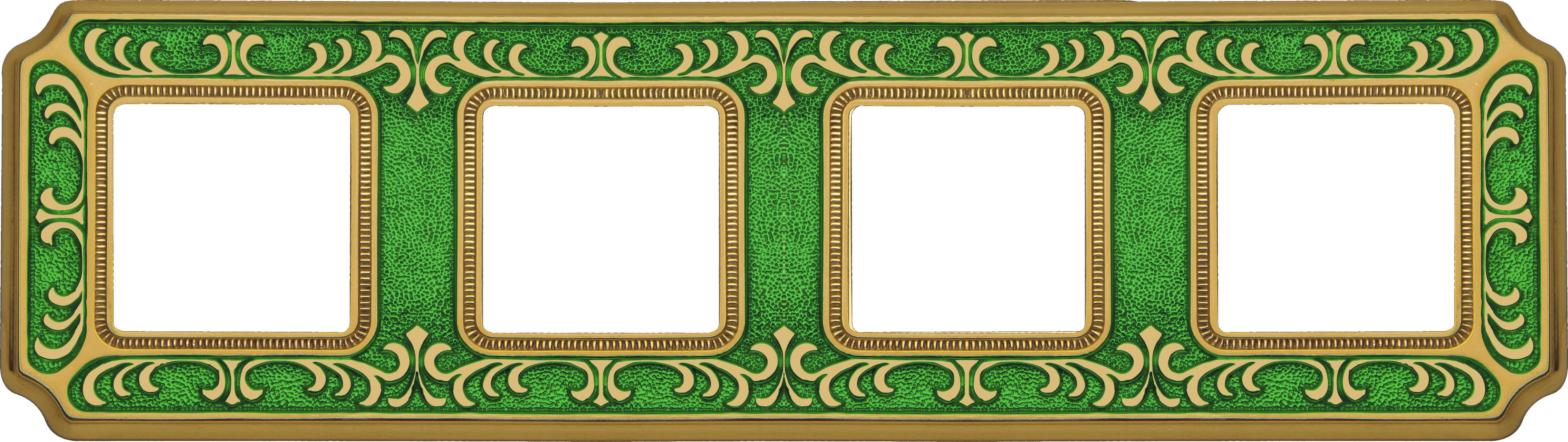 артикул FD01354VEEN название Рамка 4-ая (четверная) , Fede, Серия Siena, Изумрудно-зеленый