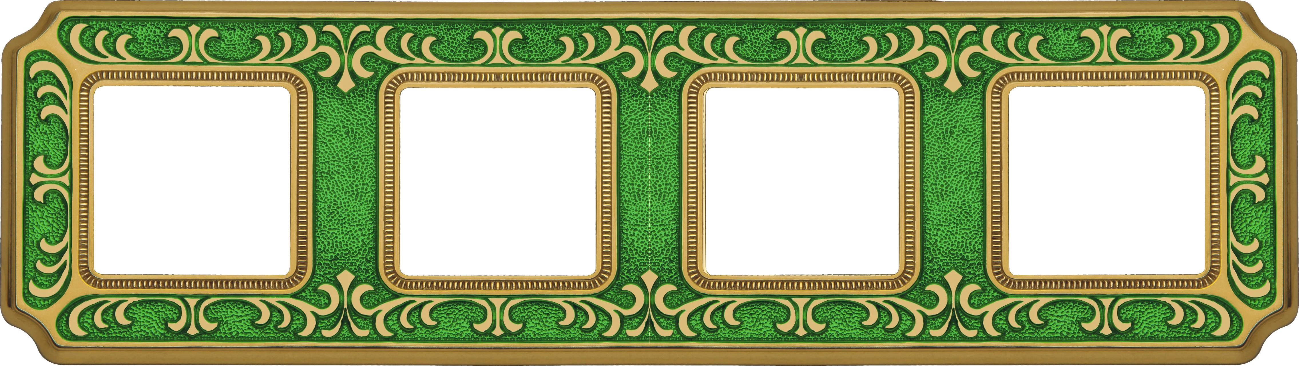 артикул FD01354VEEN название Рамка 4-ая (четверная), Fede, Серия Siena, Изумрудно-зеленый
