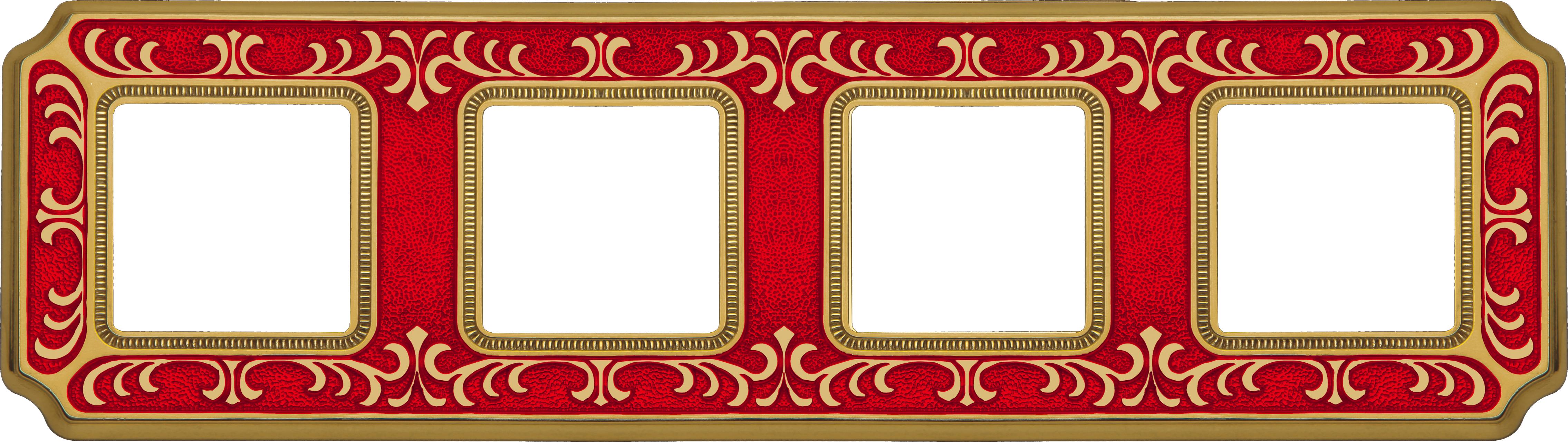 артикул FD01354ROEN название Рамка 4-ая (четверная) , Fede, Серия Siena, Рубиново-красный