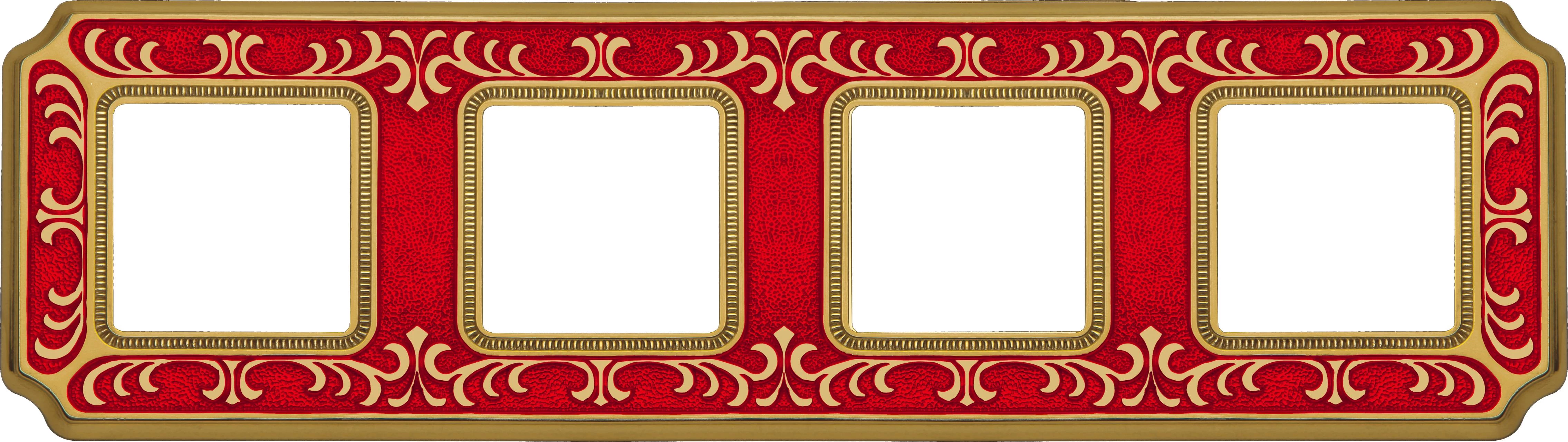 артикул FD01354ROEN название Рамка 4-ая (четверная), Fede, Серия Siena, Рубиново-красный