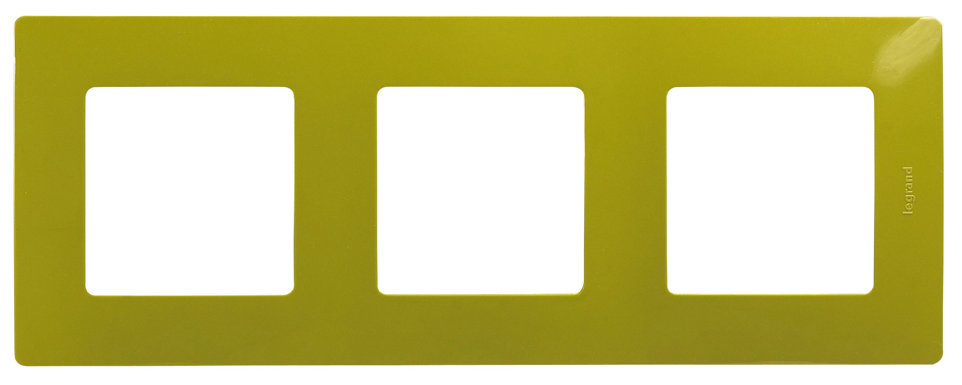 артикул 672543 название Рамка 3-ая (тройная), Legrand, Серия Etika, Зеленый папоротник