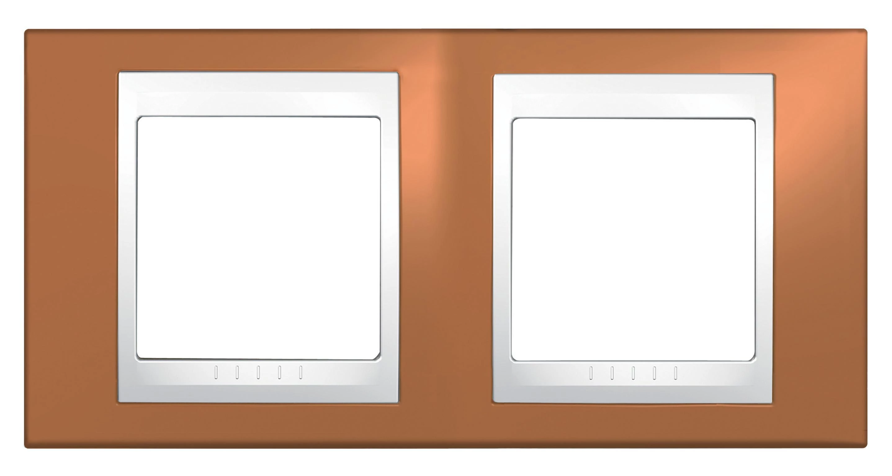 артикул MGU6.004.869 название Рамка 2-ая (двойная), Schneider Electric, Серия Unica, Оранжевый/Белый
