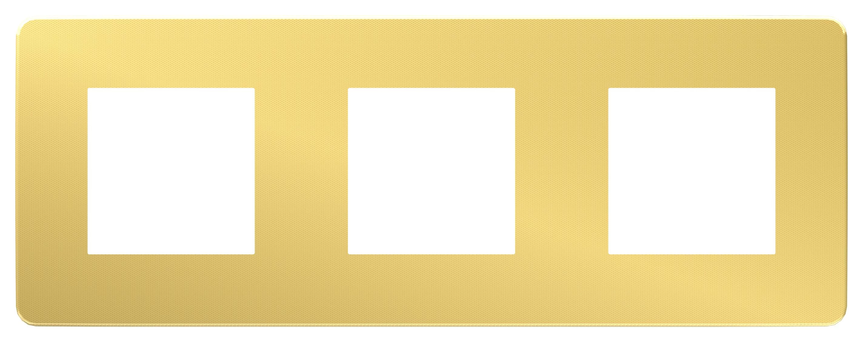 артикул NU280662 название Рамка 3-ая (тройная), Schneider Electric, Серия Unica Studio, Золото/Антрацит