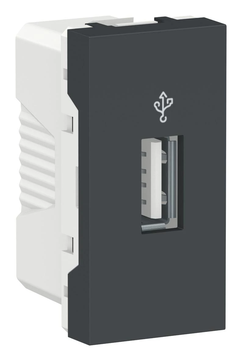 артикул NU342954 название SE Unica Modular Антрацит Розетка USB, 1 модуль