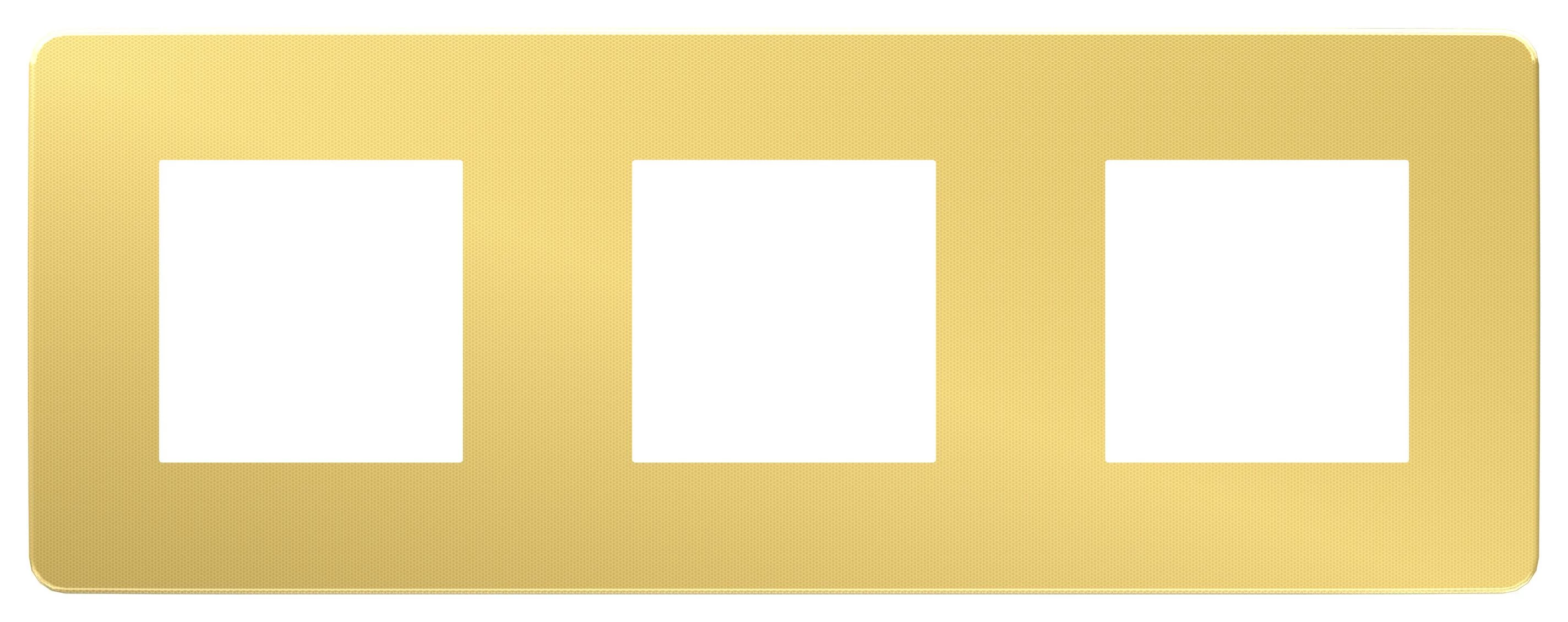 артикул NU280659 название Рамка 3-ая (тройная), Schneider Electric, Серия Unica Studio, Золото/Белый