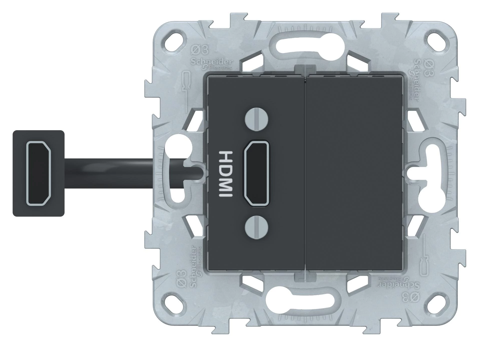 артикул NU543054 название Розетка HDMI, Schneider Electric, Серия Unica New, Антрацит