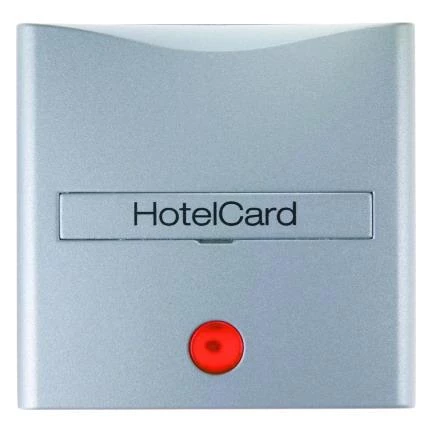 артикул 16401404 название Berker Hакладка карточного выключателя для гостиниц с оттиском и красной линзой цвет: алюминий, мато