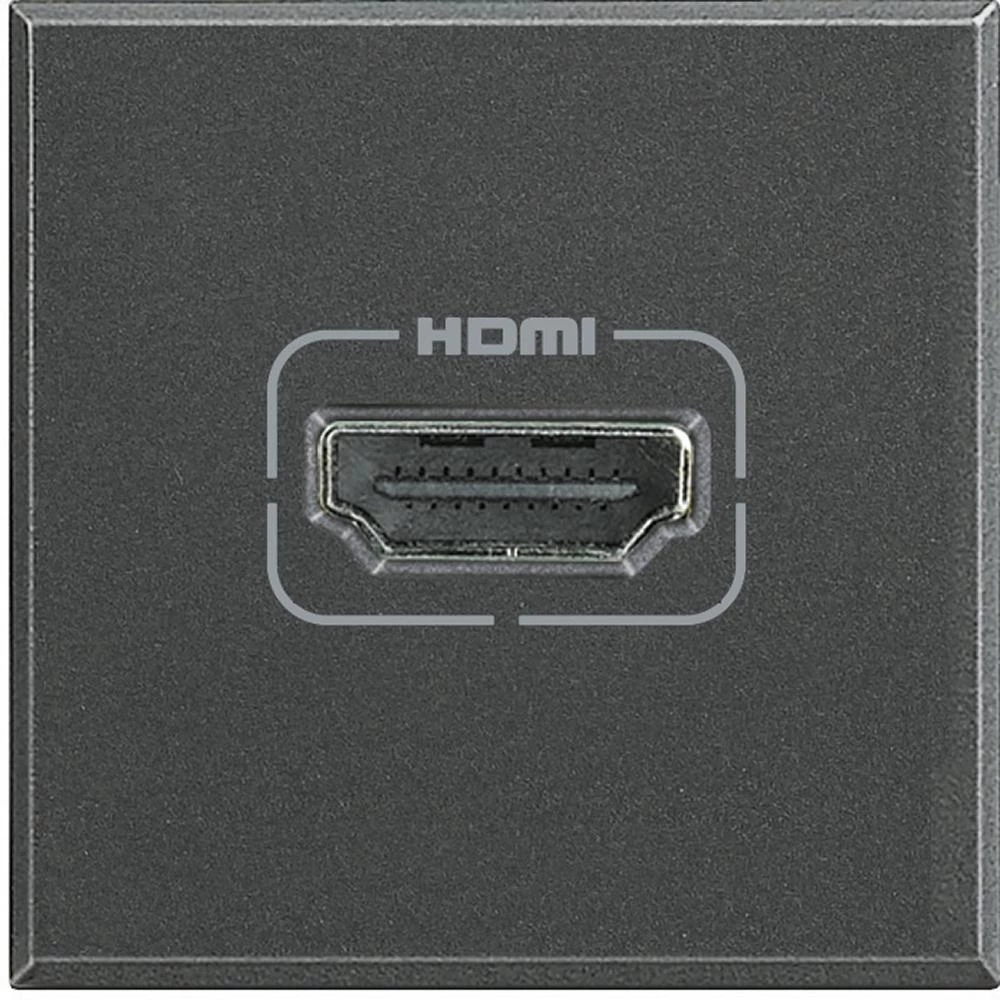 артикул HS4284 название Розетка HDMI, Bticino, Серия Axolute, Темный