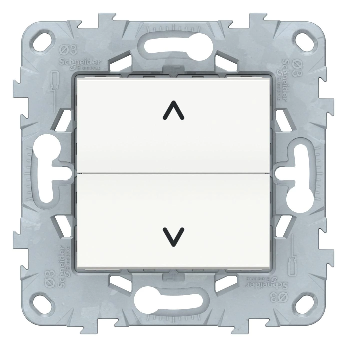 артикул NU520718 название Выключатель для жалюзи (рольставней) кнопочный, Schneider Electric, Серия Unica New, Белый