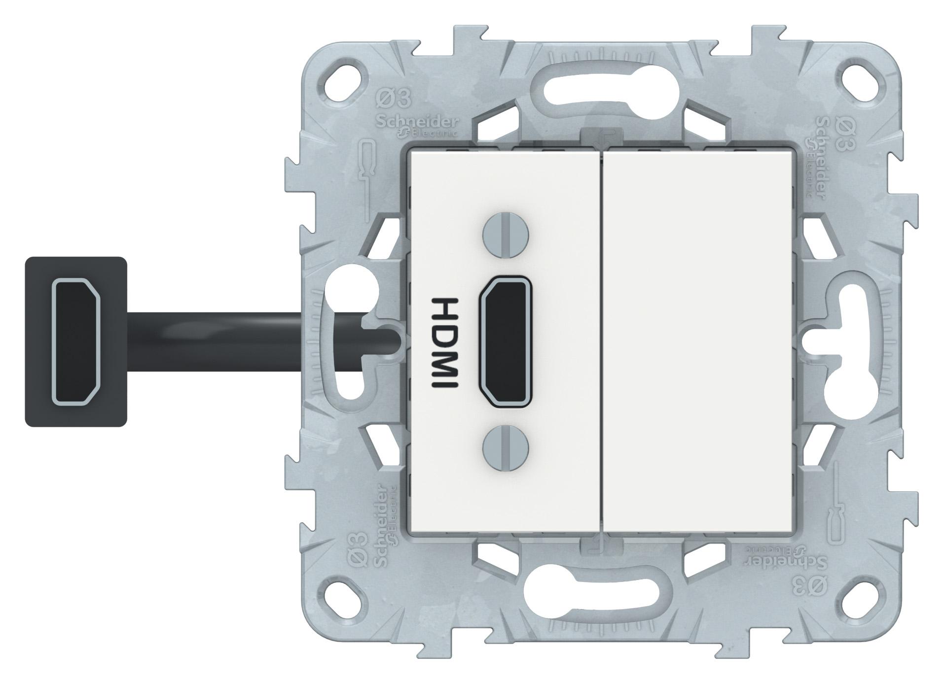артикул NU543018 название Розетка HDMI, Schneider Electric, Серия Unica New, Белый