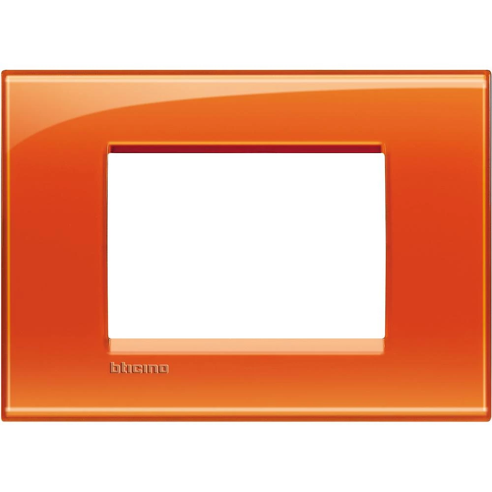артикул LNA4803OD название Рамка итальянский стандарт 3 мод прямоугольная, Bticino, Серия LivingLight, Оранжевый