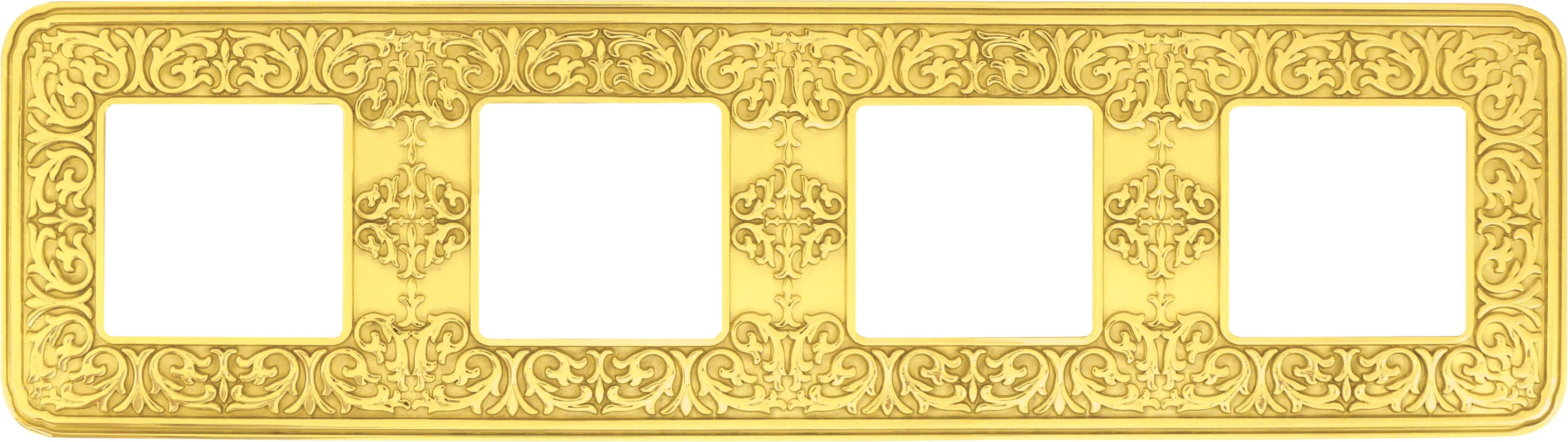 артикул FD01374OB название Рамка 4-ая (четверная), Fede, Серия Emporio, Светлое золото