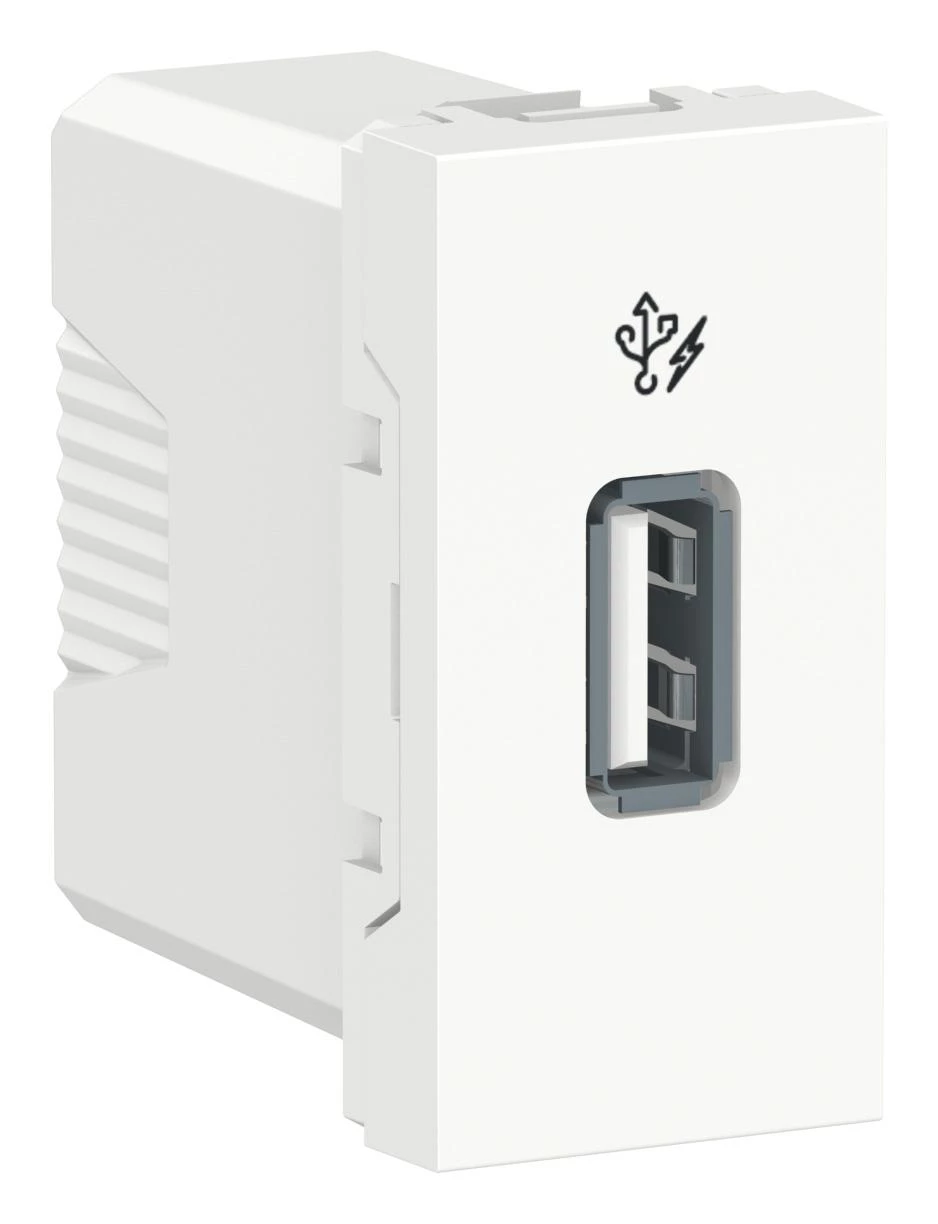 артикул NU342818 название SE Unica Modular Бел Розетка USB, 5 В / 1000 мА, 1 модуль