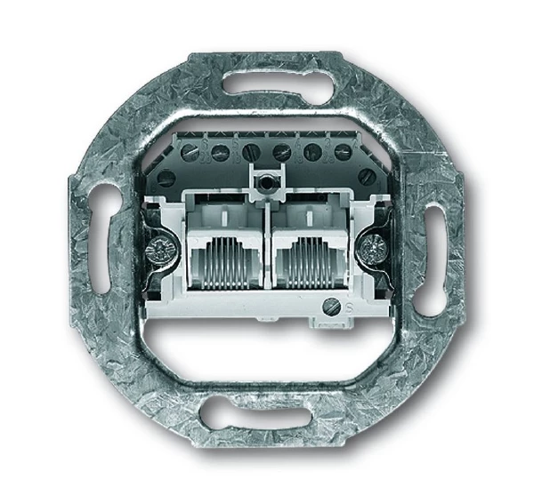 артикул 2CKA000230A0235 название ABB BJE Мех Розетка ТЛФ 2-ая наклонная с общим входом (RJ 11/12;RJ 45 кат3,2х8(8)