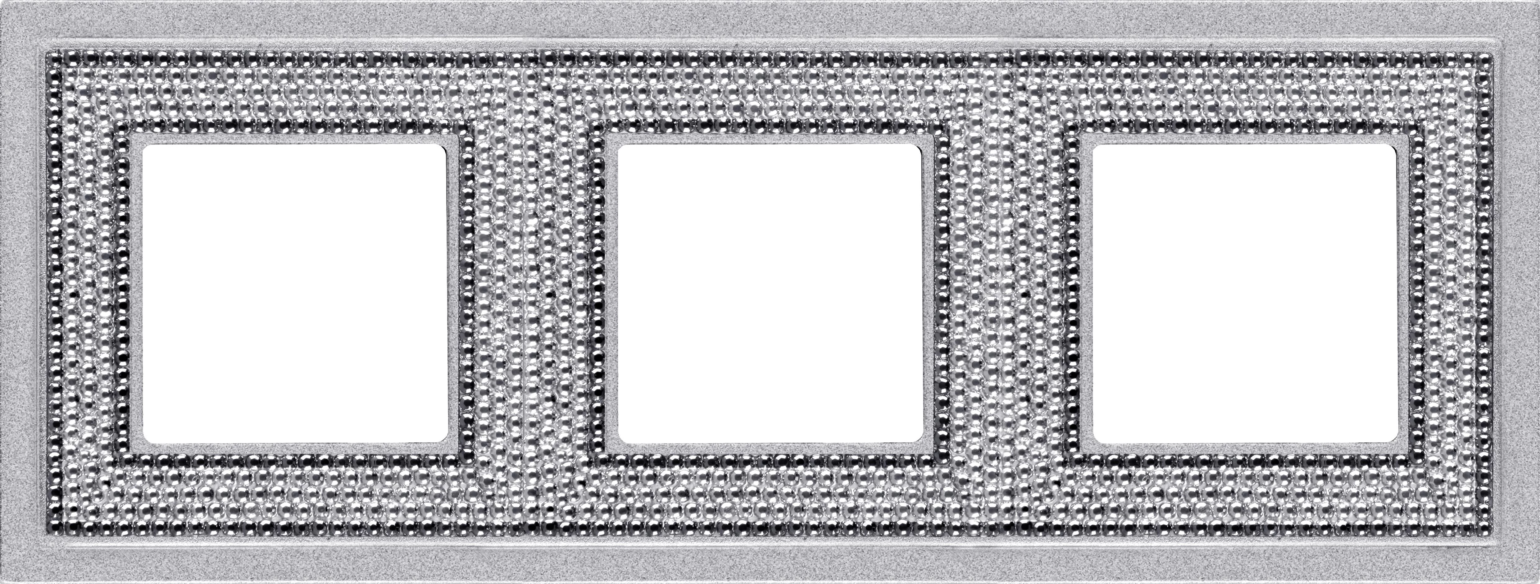 артикул FD01293CB название Рамка 3-ая (тройная), Fede, Серия Crystal De Luxe Art, Светлый хром