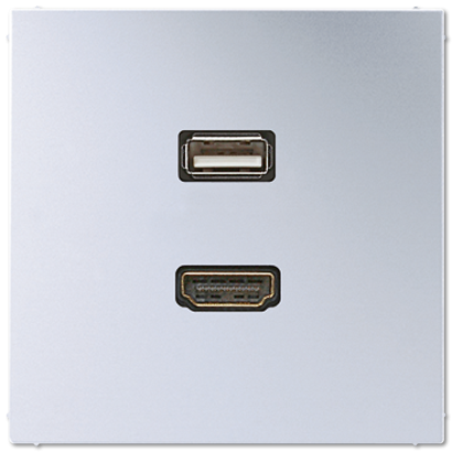 артикул MAAL1163 название Розетка USB/HDMI (разъем), Jung, Серия LS990, Алюминий